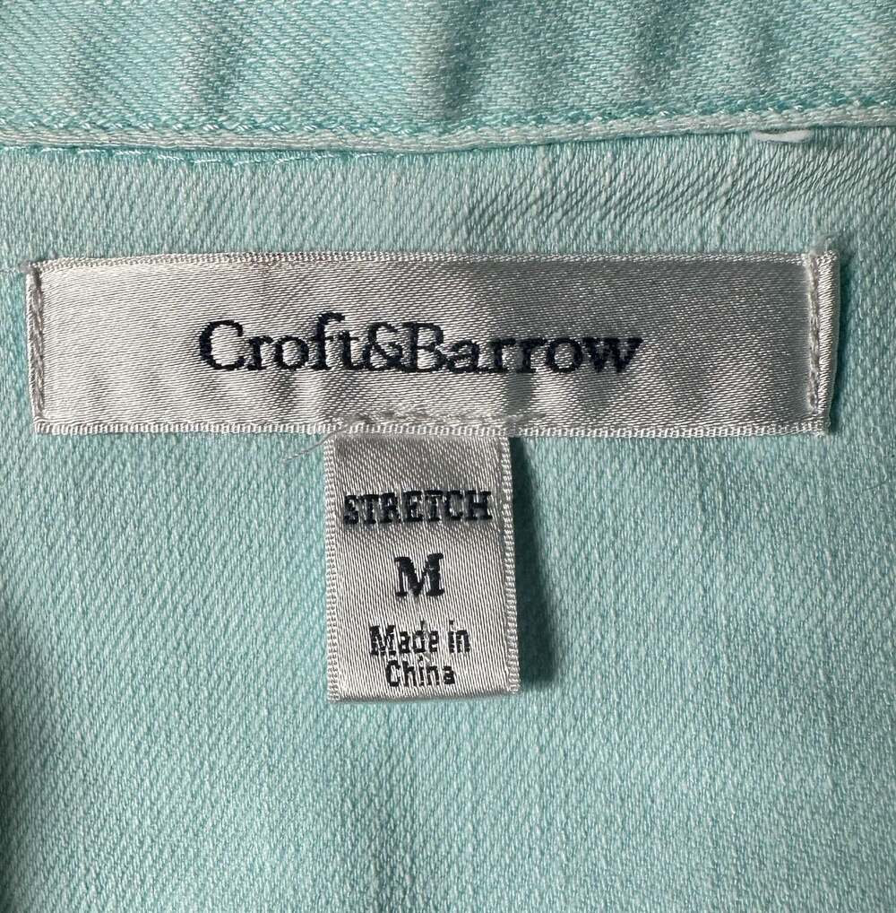 Croft & Barrow Women’s Aqua Stretch Denim Jacket Button Front Size Medium - Picture 6 of 8